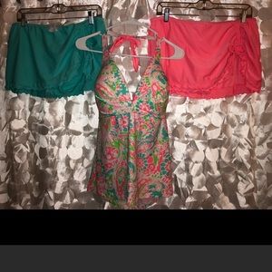 Bathing suit top and 2 bottoms